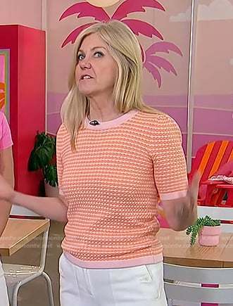 Julia Jensen’s orange textured sweater on Today