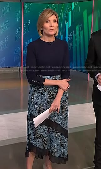 Kate’s navy top and blue floral skirt on NBC News Daily