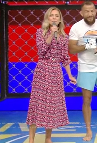 Kelly’s pink printed shirtdress on Live with Kelly and Ryan