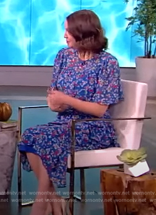 Kelly McKeston’s blue floral print dress on The View
