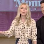 Kelly’s printed tie neck blouse on Live with Kelly and Mark