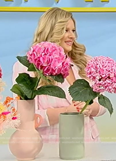 Kelsea Olivia’s pink gingham check blazer on Tamron Hall Show