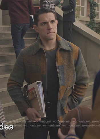 Kevin’s gray and yellow wool jacket on Riverdale