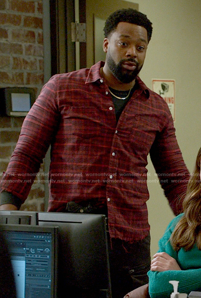 Kevin’s red plaid shirt on Chicago PD