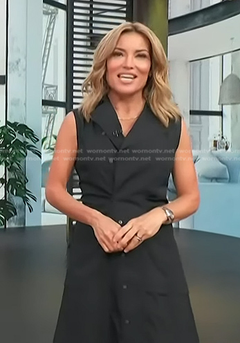 Kit’s black sleeveless shirtdress on Access Hollywood