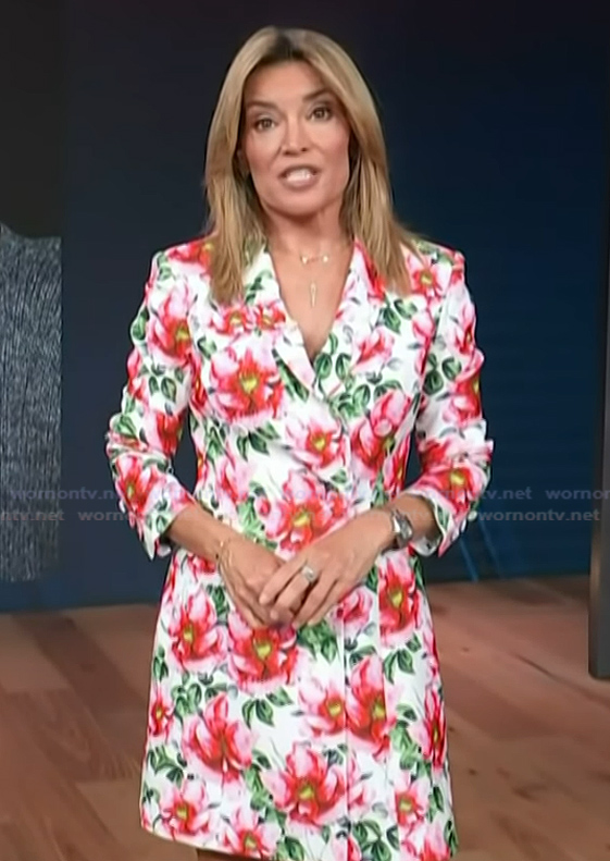 Kit’s floral print blazer dress on Access Hollywood
