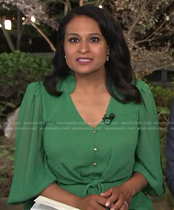 Kristen’s green dot sheer dress on Today