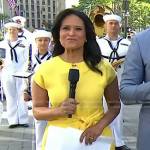 Kristen’s yellow tie waist dress on Today