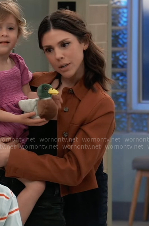 Kristina’s rust brown jacket on General Hospital