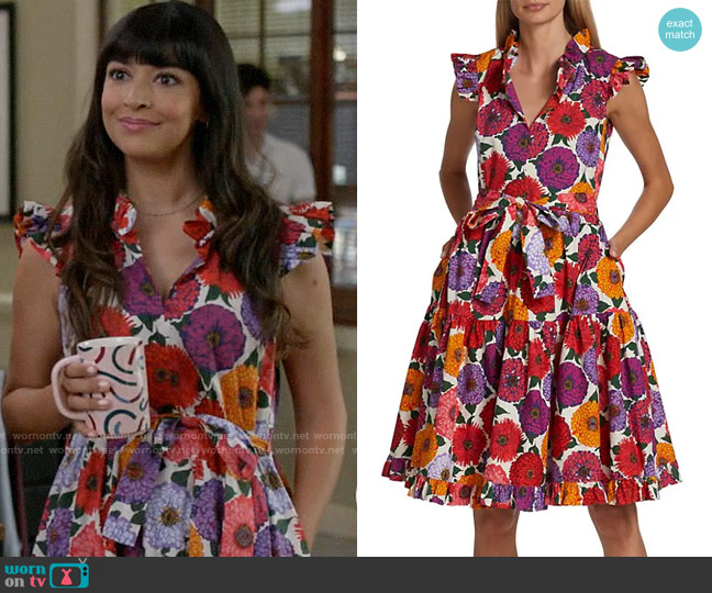 La DoubleJ Short and Sassy Dress in Zinnie worn by Sam (Hannah Simone) on Not Dead Yet