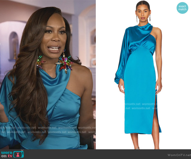L'Academie Ray Midi Dress worn by Sanya Richards-Ross on The Real Housewives of Atlanta