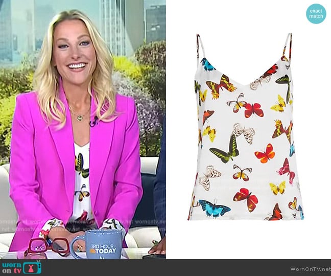 L'Agence Jane Butterfly-Print Tank worn by Lindsay Czarniak on Today