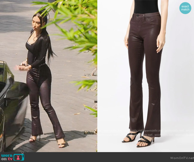L'Agence Selma waxed straight-cut jeans worn by Bre Tiesi on Selling Sunset