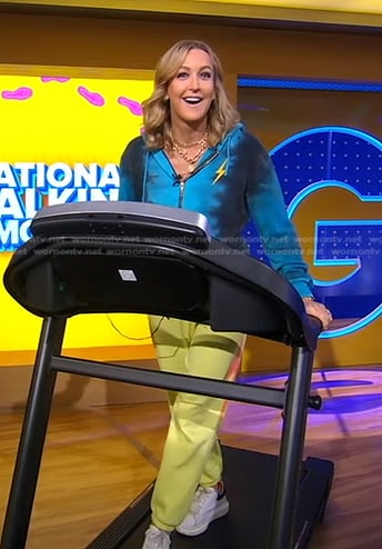 Lara’s yellow sweatpants on Good Morning America