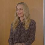 Laura’s brown polka dot tie neck blouse on All American