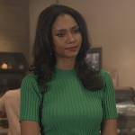 Layla’s green ribbed ring detail dress on All American