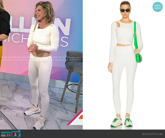 Le Ore Fiori Asymmetric Long Sleeve Top worn by Jillian Michaels on Today