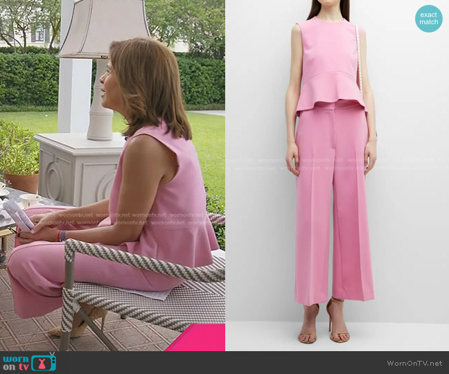 Lela Rose Peplum Twill Top worn by Hoda Kotb on Today