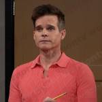 Leo’s pink polo shirt and plaid pants on Days of our Lives