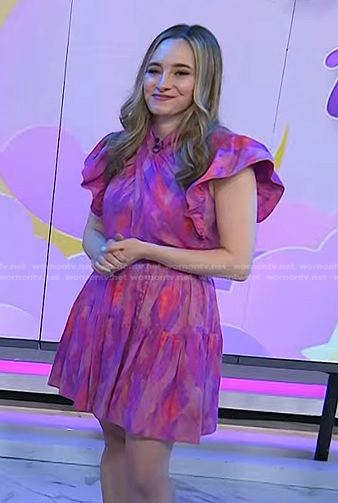 Lexie Sachs’s pink ruffle twist mini dress on Today
