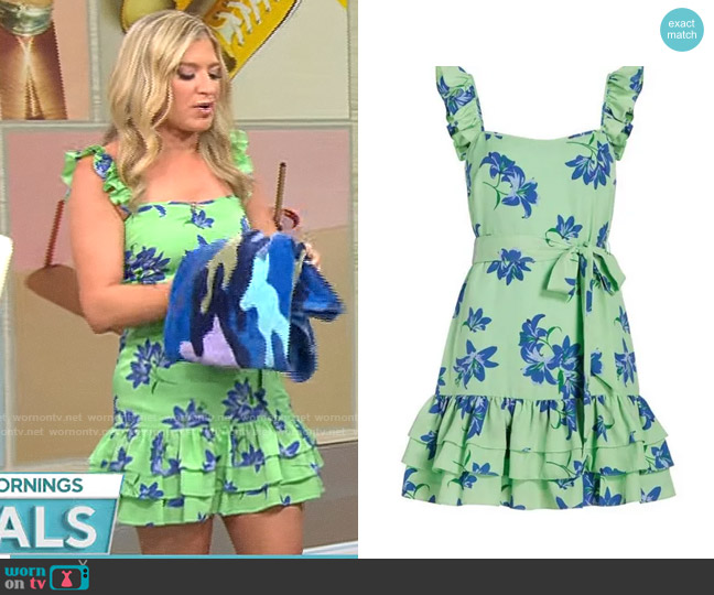 Likely Mini Charlotte Dress in Green Petal worn by Ashley Bellman on CBS Mornings