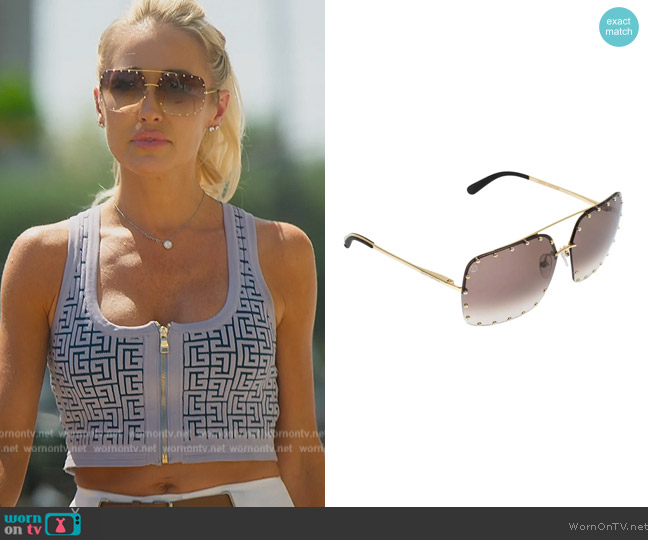 Louis Vuitton RG0188 Gradient Sunglasses worn by Mary Fitzgerald on Selling Sunset