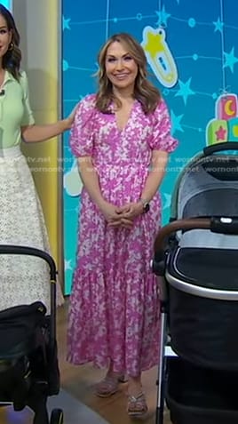 Lori’s pink printed dress on Good Morning America