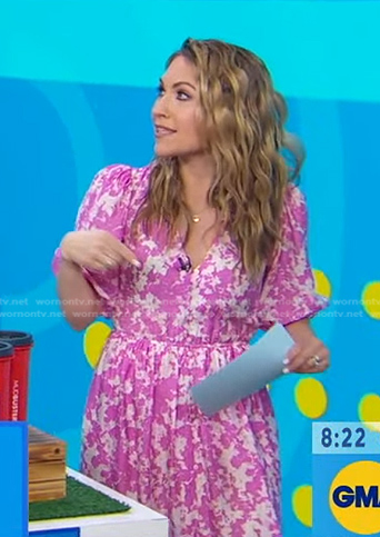 Lori’s pink printed dress on Good Morning America