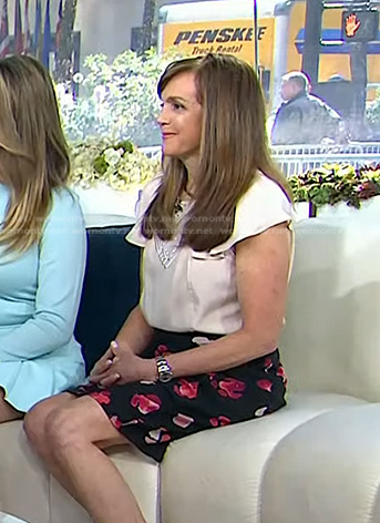 Lynn Lyons’s black floral skirt on Today
