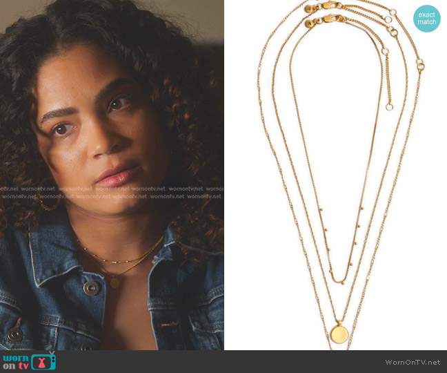 Madewell Coin Layered Necklace worn by Natalia (Annelise Cepero) on 9-1-1