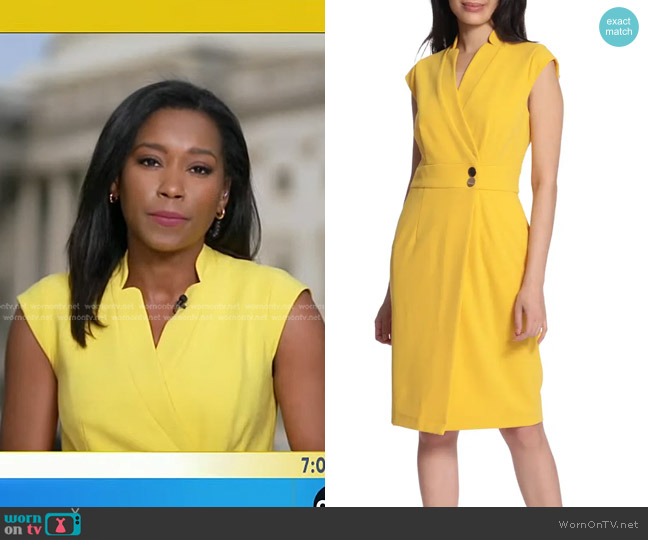 Maggy London Scuba Crepe Sheath Dress worn by Rachel Scott on Good Morning America