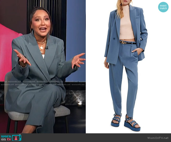 Maje Double-Breasted Blazer worn by Adrienne Houghton on E! News