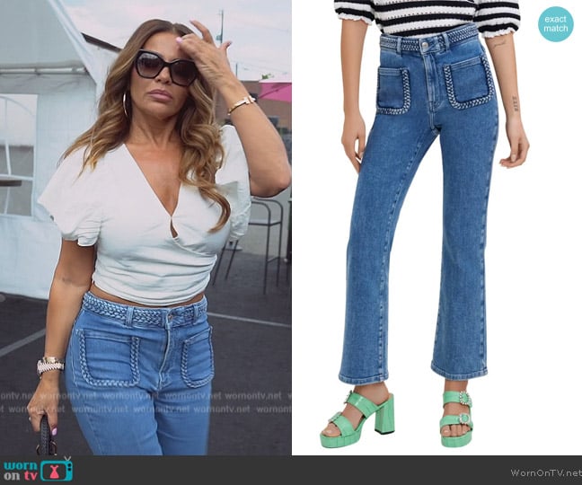 Maje Platane Flare Jeans worn by Dolores Catania on The Real Housewives of New Jersey
