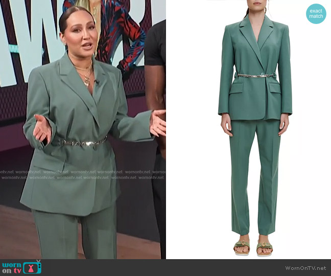 Maje Villette Chain Belt Blazer worn by Adrienne Houghton on E! News