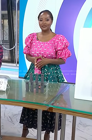Makho’s colorblock puff sleeve dress on Today