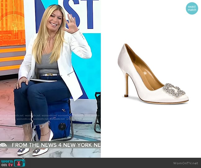 Manolo Blahnik Hangisi 105 Satin Heel worn by Jill Martin on Today