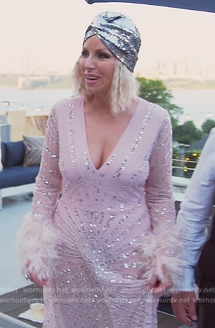 Margaret’s pink embellished maxi dress on The Real Housewives of New Jersey