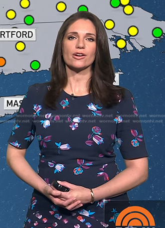 Maria’s navy floral dress on Today