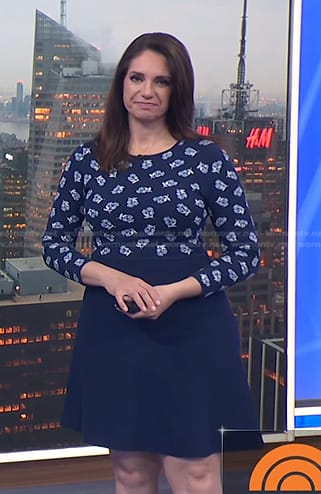 Maria’s navy floral long sleeve dress on Today