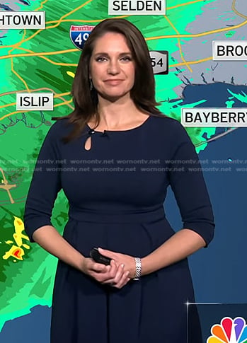 Maria’s navy keyhole dress on Today