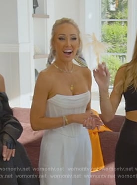 Mary’s white corset top on Selling Sunset