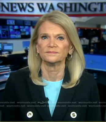 Martha Raddatz’s black double breasted blazer on Good Morning America