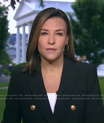 Mary’s black blazer with gold buttons on Good Morning America