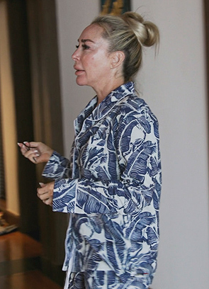 Marysol’s blue palm print pajamas on The Real Housewives Ultimate Girls Trip