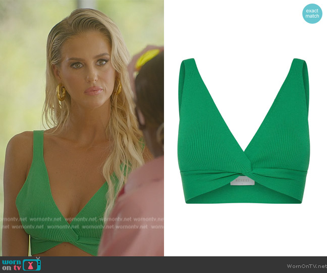 Meshki Kaesha Twist Front Knit Top worn by Emma Hernan on Selling Sunset
