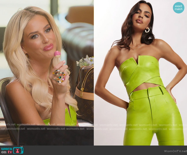 Meshki Perrie Faux Leather Cut Out Top worn by Emma Hernan on Selling Sunset