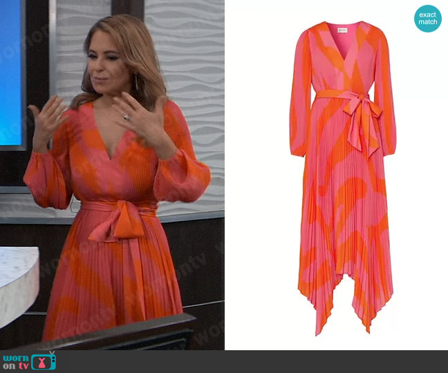 Milly Liora Zebra Pleated Midi Dress worn by Olivia Falconeri (Lisa Lo Cicero) on General Hospital