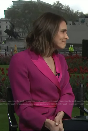 Molly Hunter’s pink tie waist blazer on Today