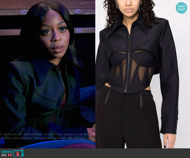 Mugler Corset Inspired Jacket worn by Renee Ross (Bresha Webb) on Run the World