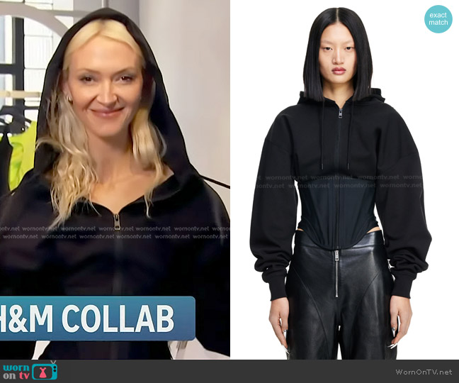 Mugler x H&M Corset-waist Hooded Jacket worn by Zanna Roberts Rassi on Access Hollywood